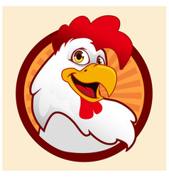 Funny cartoon red cock Royalty Free Vector Image