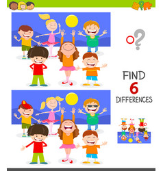 Find differences game with children group Vector Image