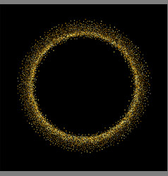 Gold circle glitter frame golden confetti dots Vector Image