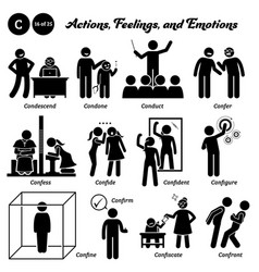 Stick figure human people man action feelings Vector Image