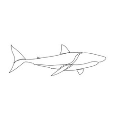 One line shark design silhouette logo design Vector Image