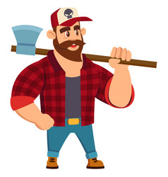 Fairy tale lumberjack cartoon Royalty Free Vector Image