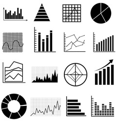 Charts coloured icons set Royalty Free Vector Image