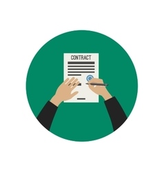 Hand signing contract Royalty Free Vector Image