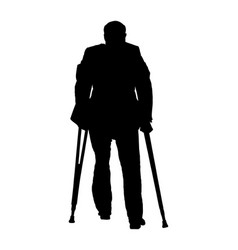 Old man person walking silhouette Royalty Free Vector Image