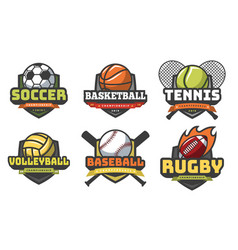 Sports Balls Logos Sport Logo Ball Soccer Vector Image