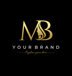 Letter m beauty face hair salon logo design Vector Image