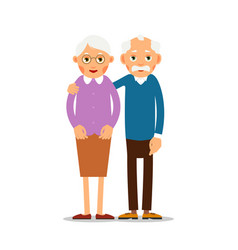 Couple older people two aged people stand Vector Image