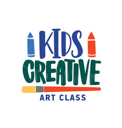 Creative kids logo craft and painting creativity Vector Image