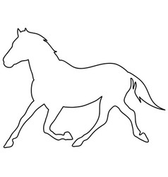 Rearing horse fine silhouette - black over Vector Image