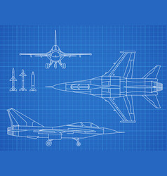 Vintage airplanes drawing on graph paper Vector Image