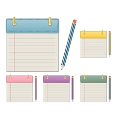 Notebook pen and pencil Royalty Free Vector Image