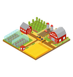 Isometric greenhouse farm building isolated icon Vector Image