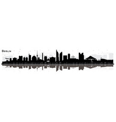 Berlin city skyline black and white silhouette Vector Image