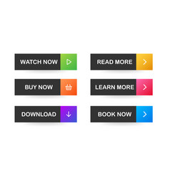 Set modern trendy flat buttons different Vector Image