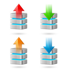Database icon with red curved arrow as update Vector Image image.