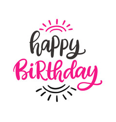 Happy birthday words on white background hand Vector Image