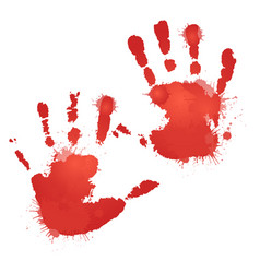 Bloody hand print Royalty Free Vector Image - VectorStock