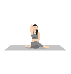 Women silhouette cow face yoga pose gomukhasana Vector Image