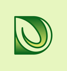 Letter d leaf circuit logo design Royalty Free Vector Image