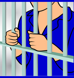 Prisoner behind bar Royalty Free Vector Image - VectorStock