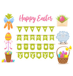 Cute easter design elements Royalty Free Vector Image
