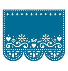 Papel picado template design in turquoise Vector Image