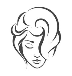 Young beautiful female face close up Royalty Free Vector