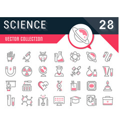 Set flat line icons science Royalty Free Vector Image