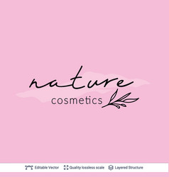 Beauty product organic cosmetics logo design Vector Image