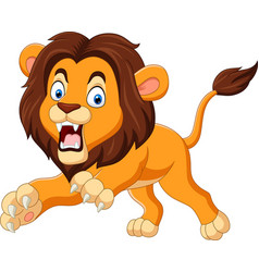 Lion cartoon roaring Royalty Free Vector Image