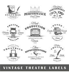 Vintage theatre labels emblems badges and Vector Image