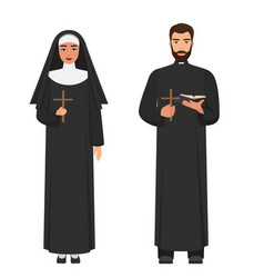 Catholic nun praying Royalty Free Vector Image