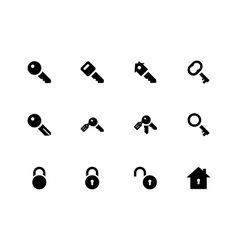 Abstract home with keyhole icon on white Vector Image