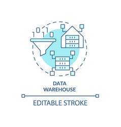 Data architect turquoise concept icon Royalty Free Vector