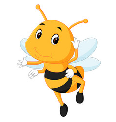 Honey bee on a white background Royalty Free Vector Image