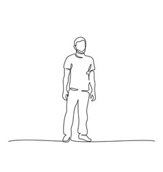 Continuous one line drawing standing man Vector Image