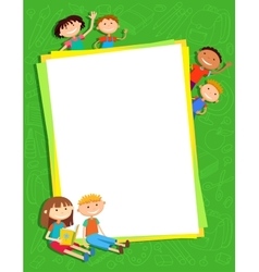 Kids bunner around square banner Royalty Free Vector Image