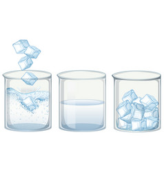 Two beakers with and without water Royalty Free Vector Image