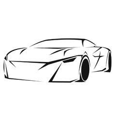 Cartoon silhouette a car Royalty Free Vector Image