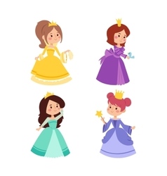 Princesses flat set Royalty Free Vector Image - VectorStock