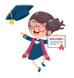 Kids in graduation costume Royalty Free Vector Image