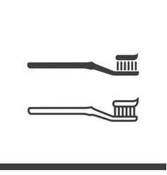Toothpaste and toothbrush flat graphic Royalty Free Vector
