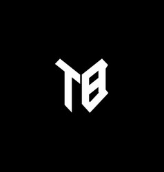 Tb logo monogram with slash style design template Vector Image
