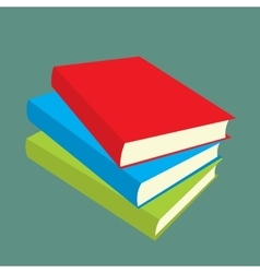 Three books flat icons Royalty Free Vector Image