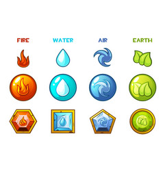 Ayurveda elements and doshas icons isolated Vector Image