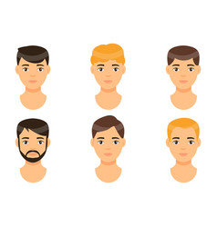 Male profile avatar with brown hair Royalty Free Vector