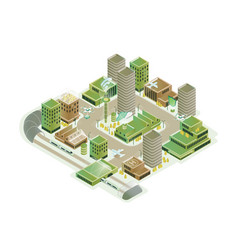 Smart city traffic isometric composition Vector Image