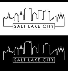 Salt lake city skyline monochrome silhouette Vector Image