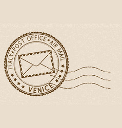 Envelope with postage stamp with puente rialto Vector Image